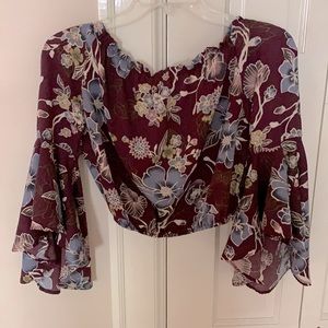 Floral Long sleeve crop top